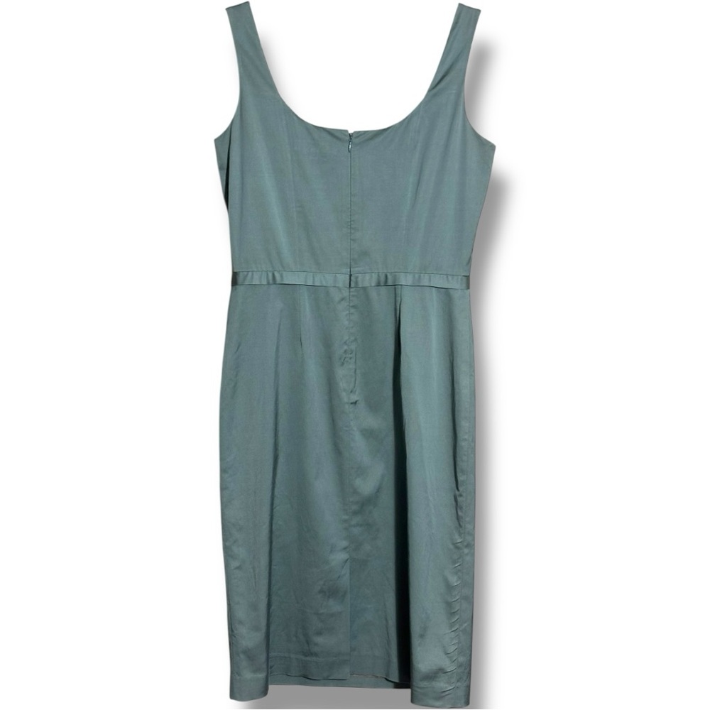 Ann Louise Roswald UK 12 Stylish Light Teal Empire Waist Sleeveless Satin Dress - Picture 16 of 16